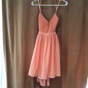 Peach Mini Dress with Cross Back